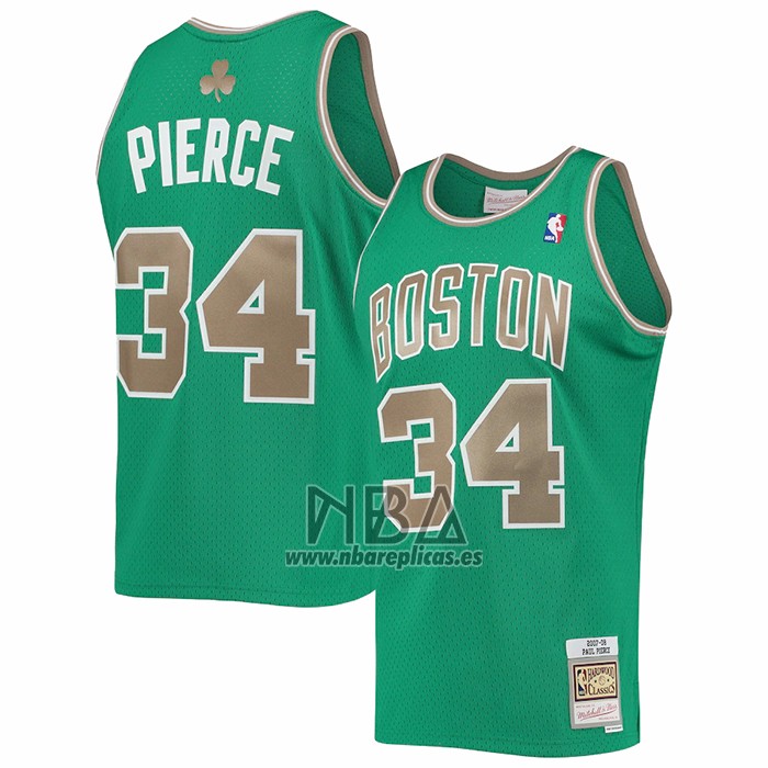Camiseta Boston Celtics Paul Pierce NO 34 Mitchell & Ness 2007-08 Verde